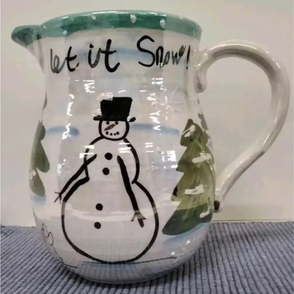 Cracker Barrel White and Green Ceramic Mug Art